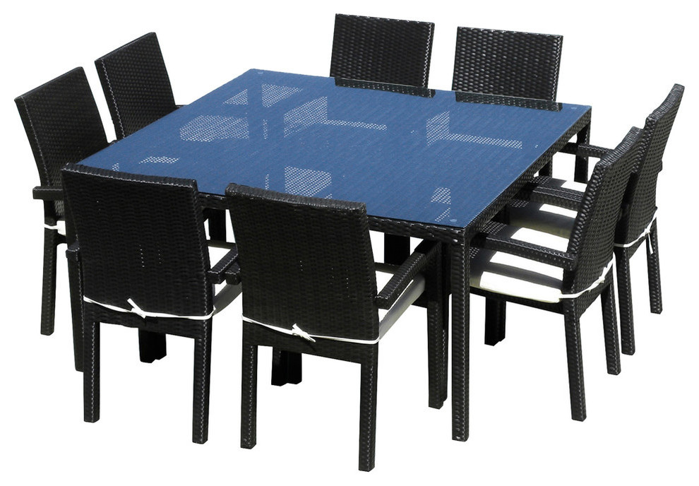 Outdoor Patio Wicker All Weather Resin 9 Piece Dining Table And Chair Set Tropical Sets By Mangohome - Resin Wicker Outdoor Patio Furniture Set 9 Piece Outdoor Patio Wicker All Weather Resin 9 Piece Dining Table And Chair Set Tropical Sets By Mangohome - Resin Wicker Outdoor Patio Furniture Set 9 Piece