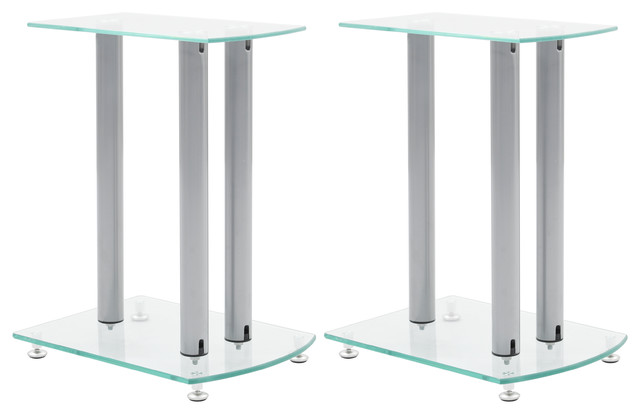 vidaXL Speaker Stand 2 Pcs Speaker Holder Floor Stand Transparent Safety Glass