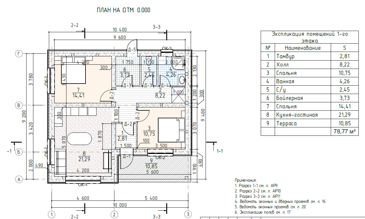 Проект одноэтажного дома 90 м2 в стиле шале с обшивкой из сайдинга под дерево
