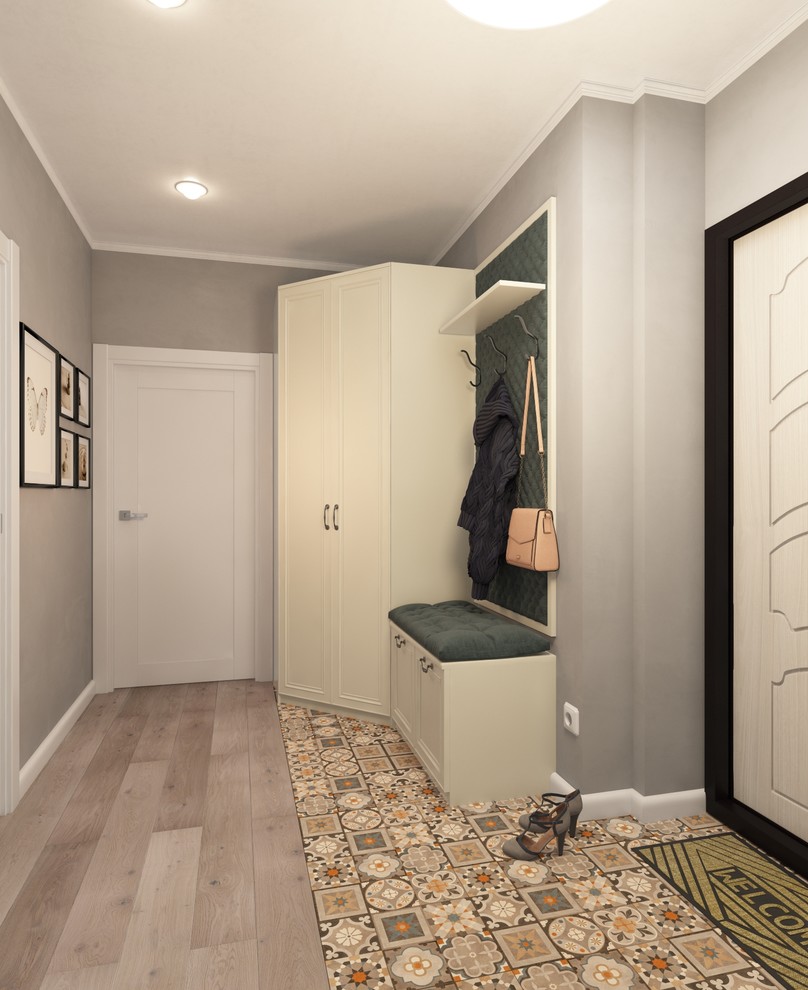 Дизайн прихожей и санузла в новостройке для молодой семьи