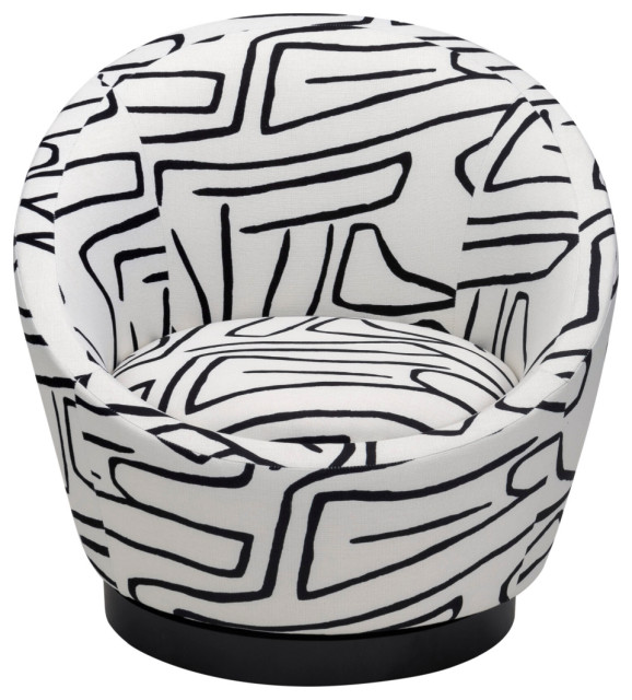 Zebra Print Swivel Accent Chair Liang & Eimil Ekte Contemporary