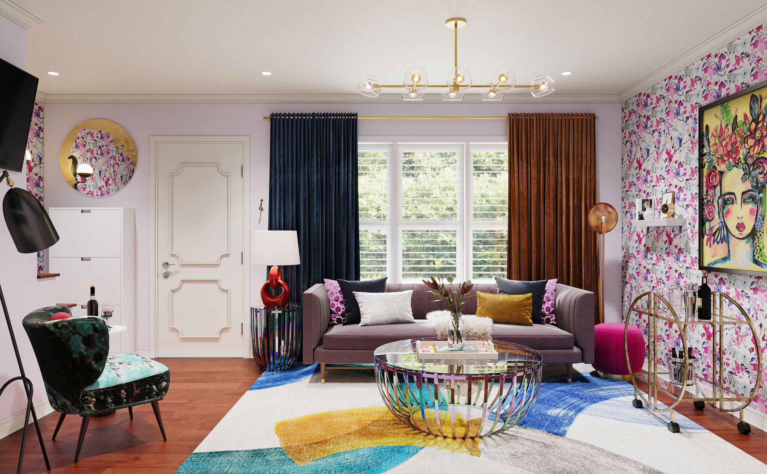 Iridescent Inspired Bold Living Room
