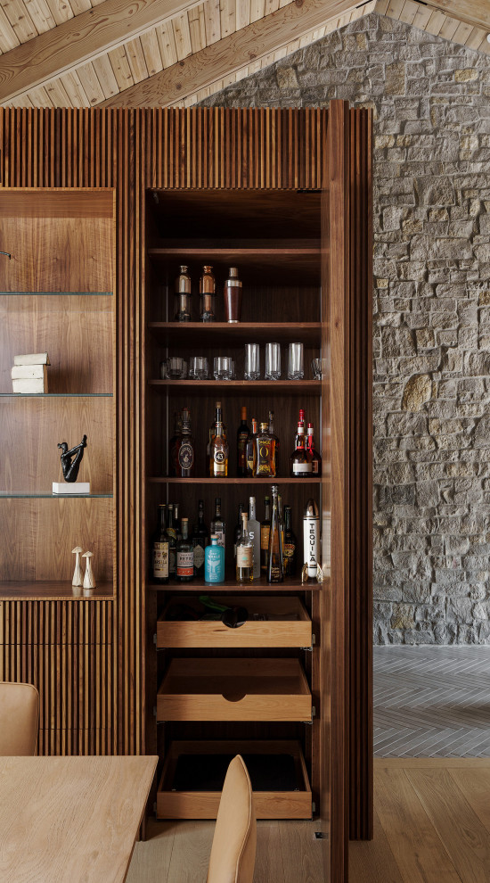 Home bar - large contemporary home bar idea in Kansas City