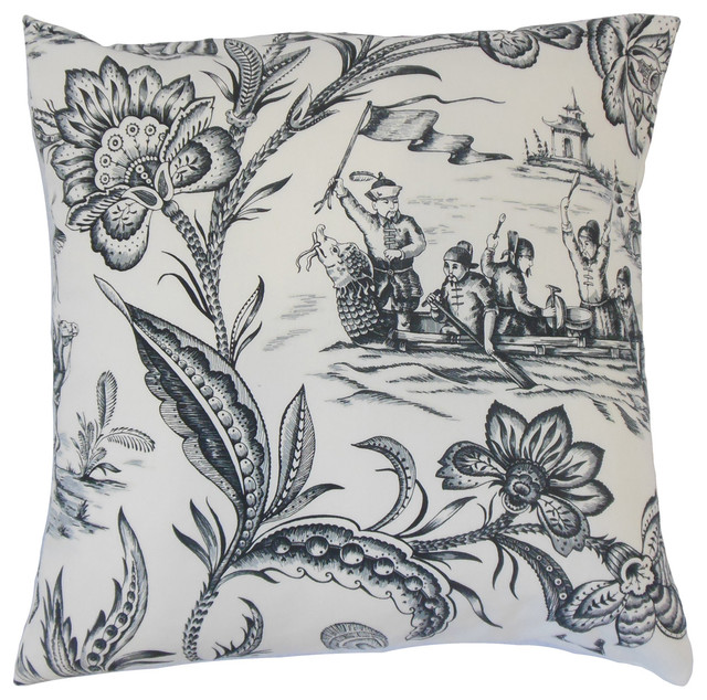 Kanaifu Toile Bedding Sham Black White Euro Asian Pillowcases Kanaifu Toile Bedding Sham Black White