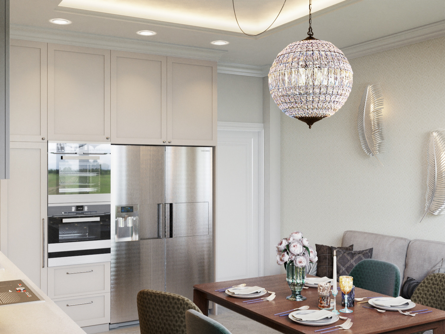 Легкий интерьер с элементами ар-деко