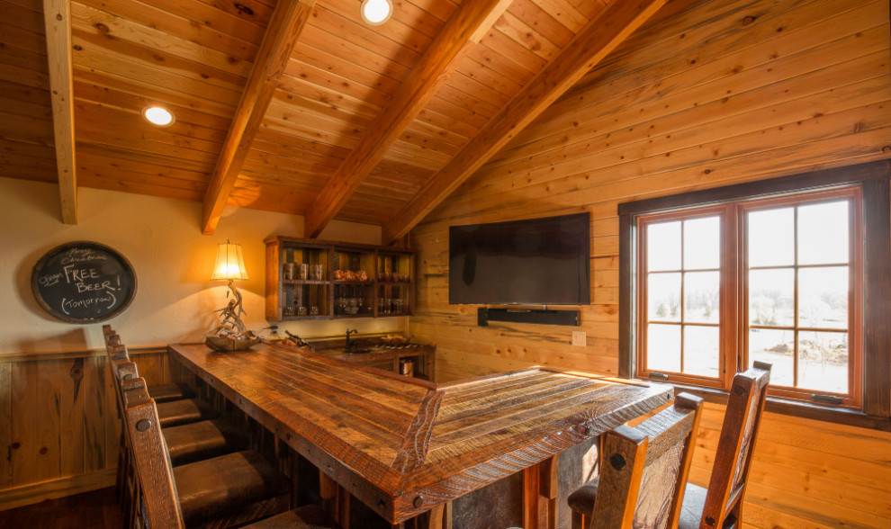 Rustic Home Bar | Reclaimed Wood & Warm Cabin Design - Rustic - Home ...