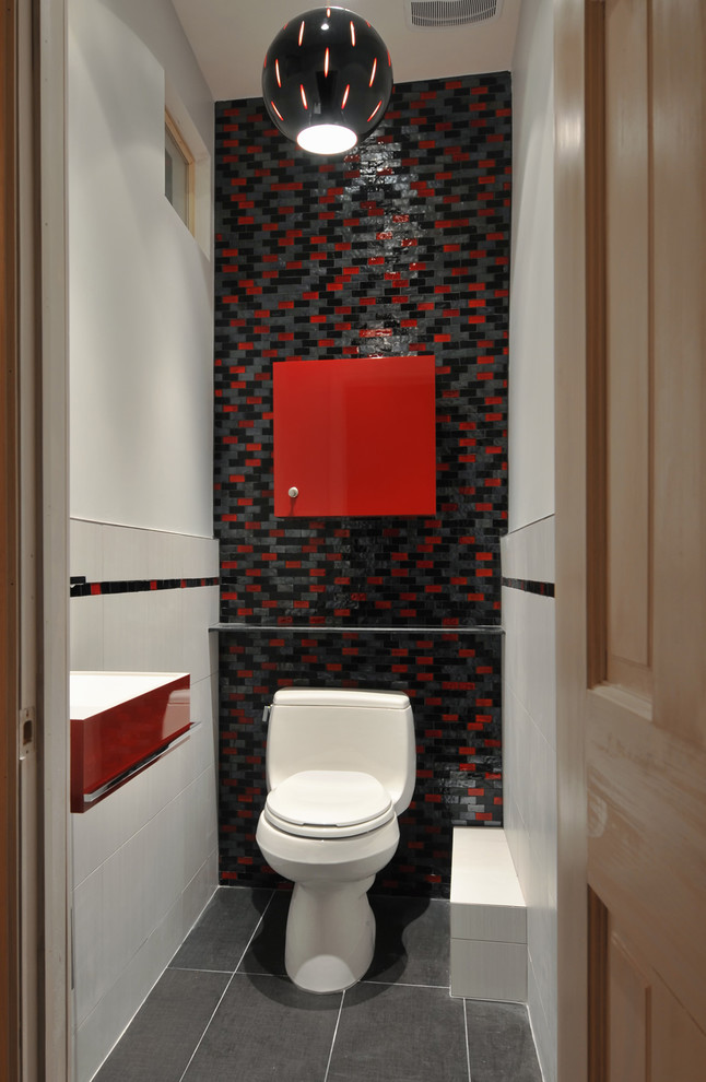 Contemporary powder room in New York.