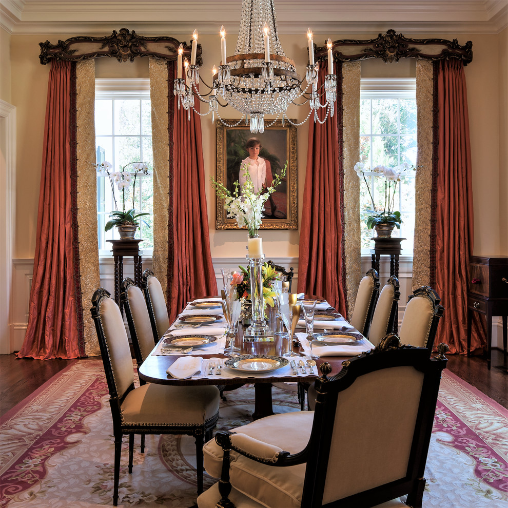 Painted Brick Traditional Dining Room Atlanta by