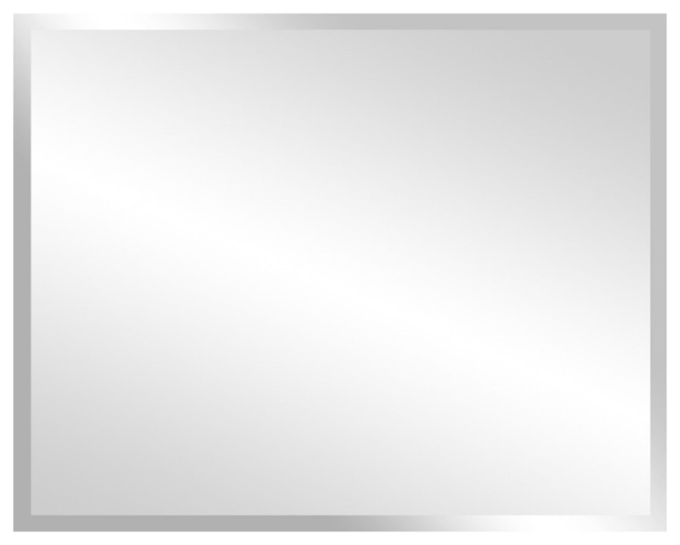 29, Rectangular Frameless Mirror Contemporary Bathroom Mirrors by