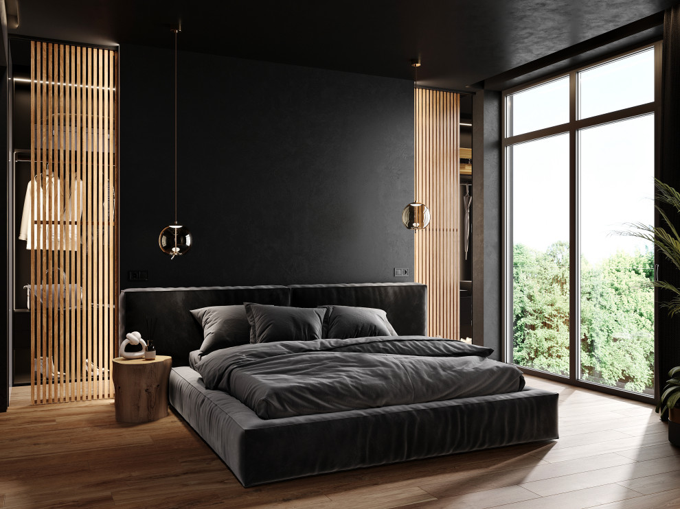 Design of the main bedroom in a private house. - Moderno - Dormitorio ...