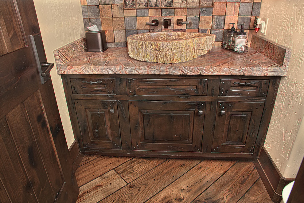 Inspiration for a rustic bathroom remodel in Seattle