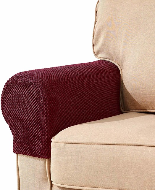 MOCAA Computer Office High Back Large Chair Covers Stretchable Polyester Washable Rotating Chair Slipcovers,ONLY Chair Covers M006 Brown Leaves