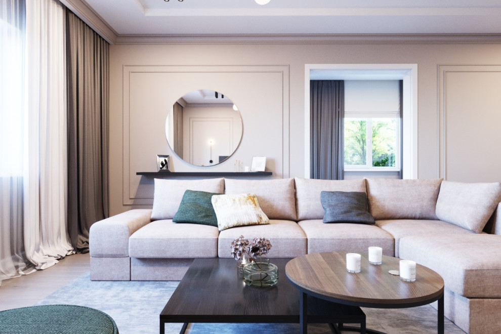 Коттедж с камином, современная классика