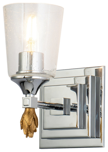 Vetiver 1 Light Wall Sconce Silver With Gold Accent Finial 1 Gold