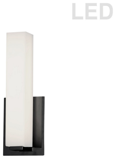 4.5" Contemporary Modern Bathroom Vanity Light, Matte Black With Opal Glass