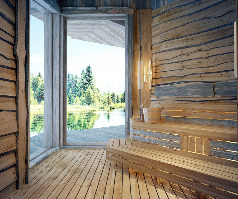 Проект интерьера бани на искусственном острове