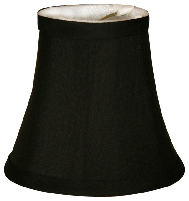 Chandelier Lamp Shade, 3"x5"x4.5, Soft Bell, Black, ClipOn Traditional Lighting Globes And