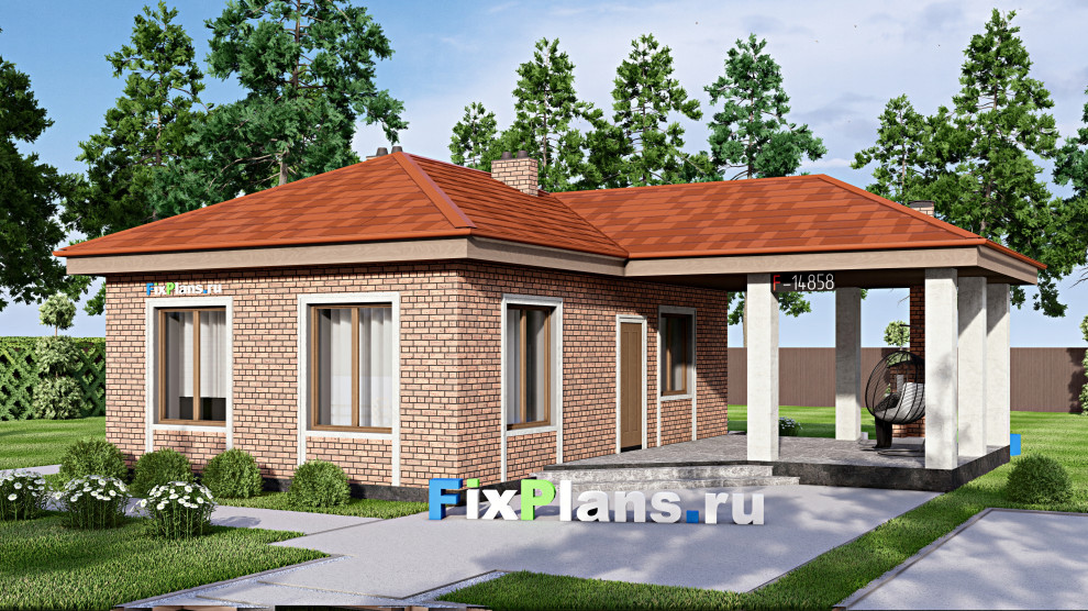 Проект одноэтажного дома 11х12м S79м2 F-14858