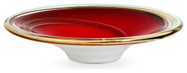 red decorative glass