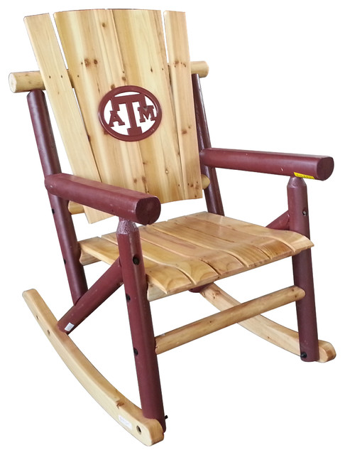 Ncaa Single Rocker Rustic Outdoor Rocking Chairs By Leigh Country Ncaa Single Rocker Texas A M University
