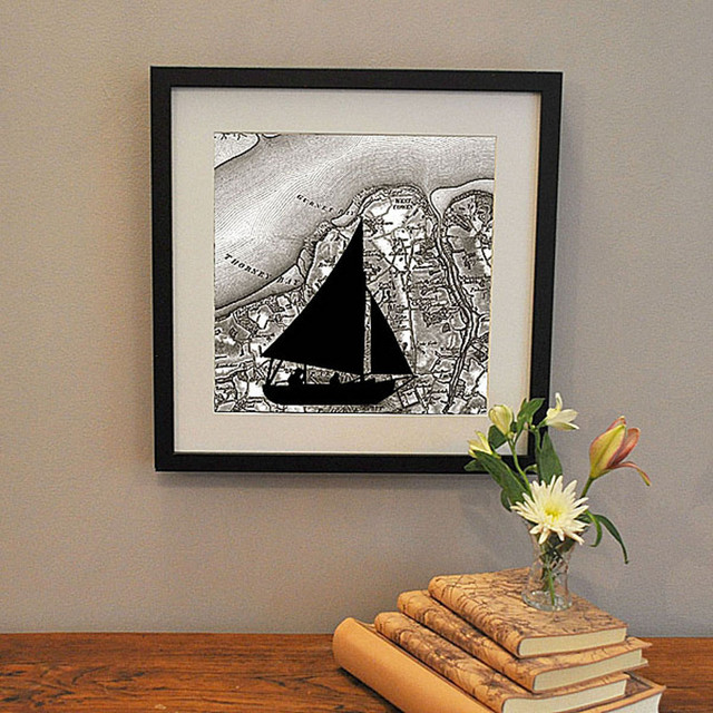 Personalised Map Sailing Print modern-wohnbereich