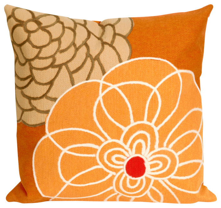 Orange Disco Print 20" By 20" Decorative Throw Pillow