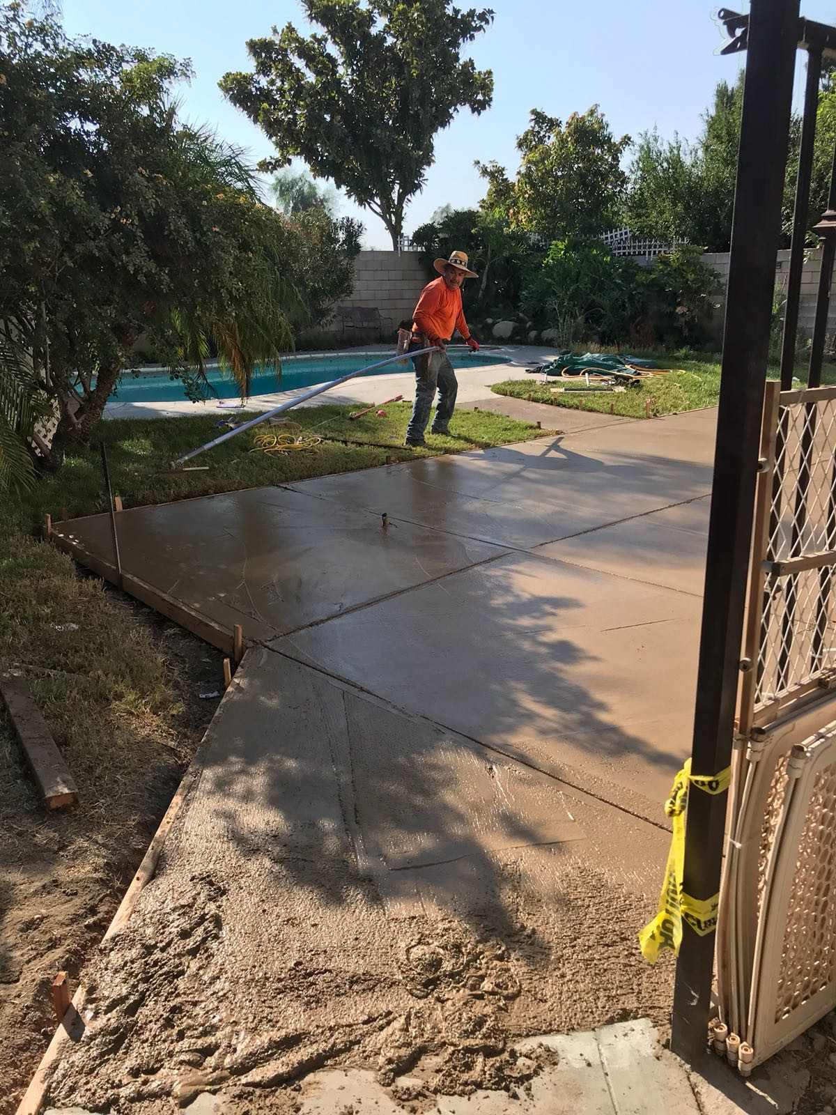 Back yard Stemp concrete