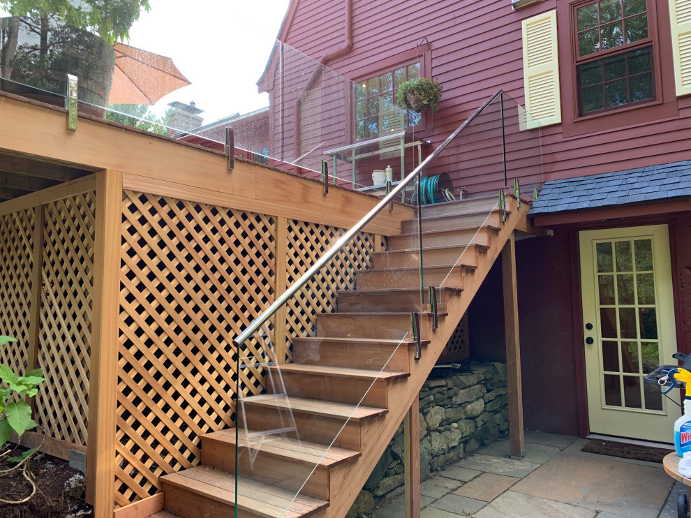 This is an example of a contemporary deck in Boston.