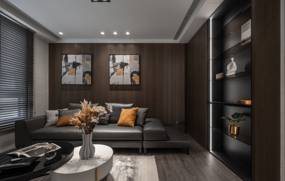 Бархатный уют темных оттенков в брутальном интерьере дома от L DESIGN