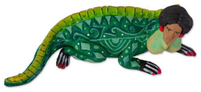 NOVICA Nahual Iguana And Ceramic Sculpture