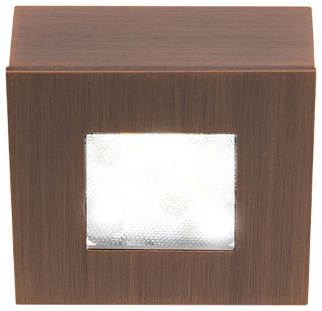 WAC Lighting LED Button Light, Copper Bronze, Square, 3000k Soft White