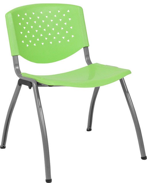 Green Plastic Stack Chair Contemporary Office Chairs by First of