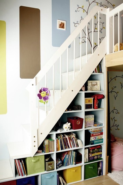 Girl's loft contemporary-staircase
