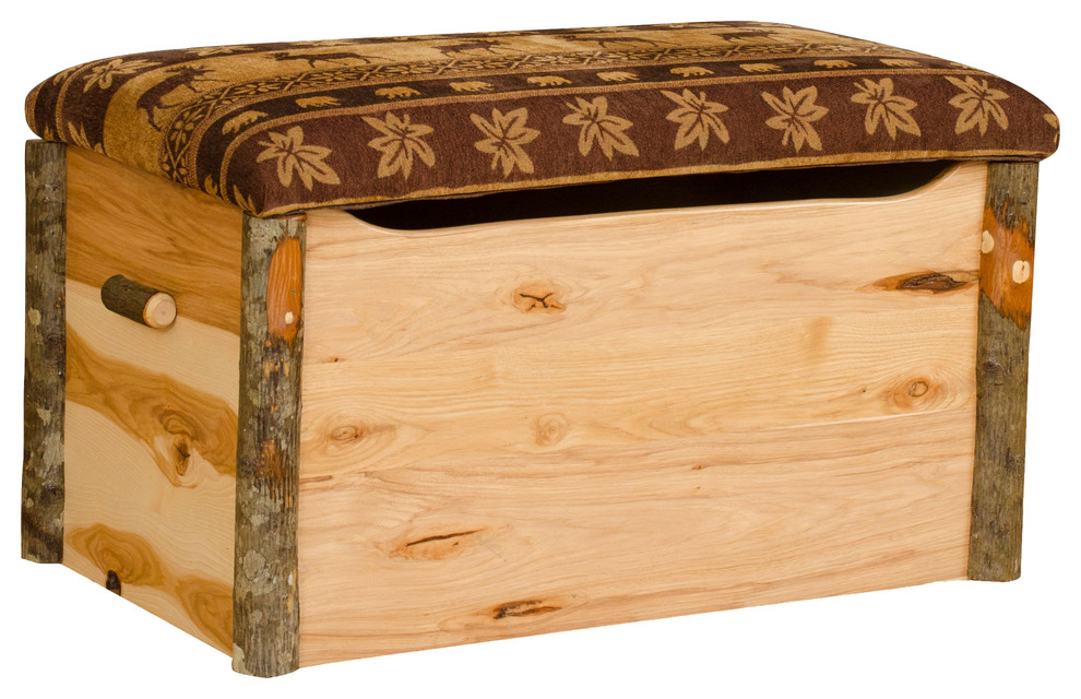 Hickory Log Storage Chest With Cushion Top Rustic Decorative Trunks by Furniture Barn USA