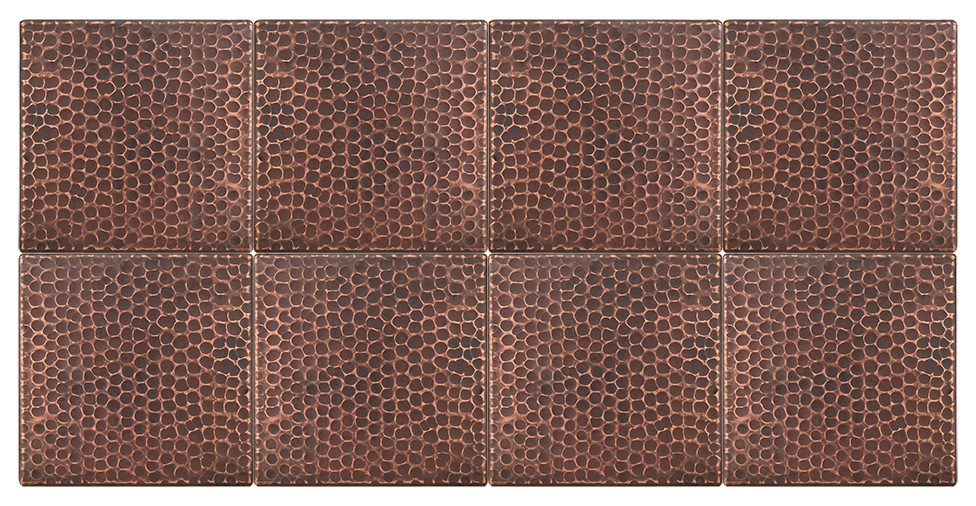 Hammered Copper Tile, 6"x6" Traditional Wall And Floor Tile by