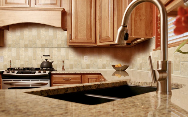 Amber Yellow Granite Countertops Traditional Orange County