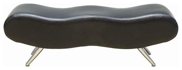 Curved Seat Faux Leather Bench Contemporary Upholstered Benches By Inspire At Home