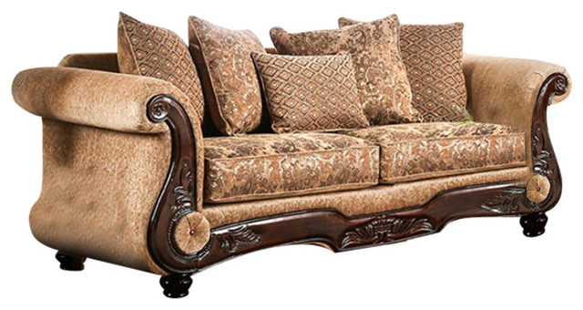 Grotesque Luxurious Sofa Gold And Brown