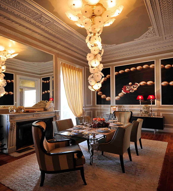 Staircase Chandelier CTK3229L43 Eclectic Dining Room New York