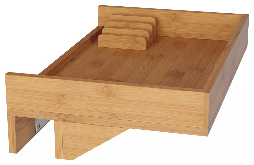 Lavish Home Ecofriendly Clampon Bamboo Bedside Tray Shelf