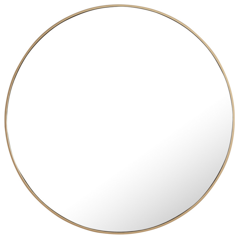 Elegant MR4045BR Metal frame Round Mirror 42 inch Brass finish