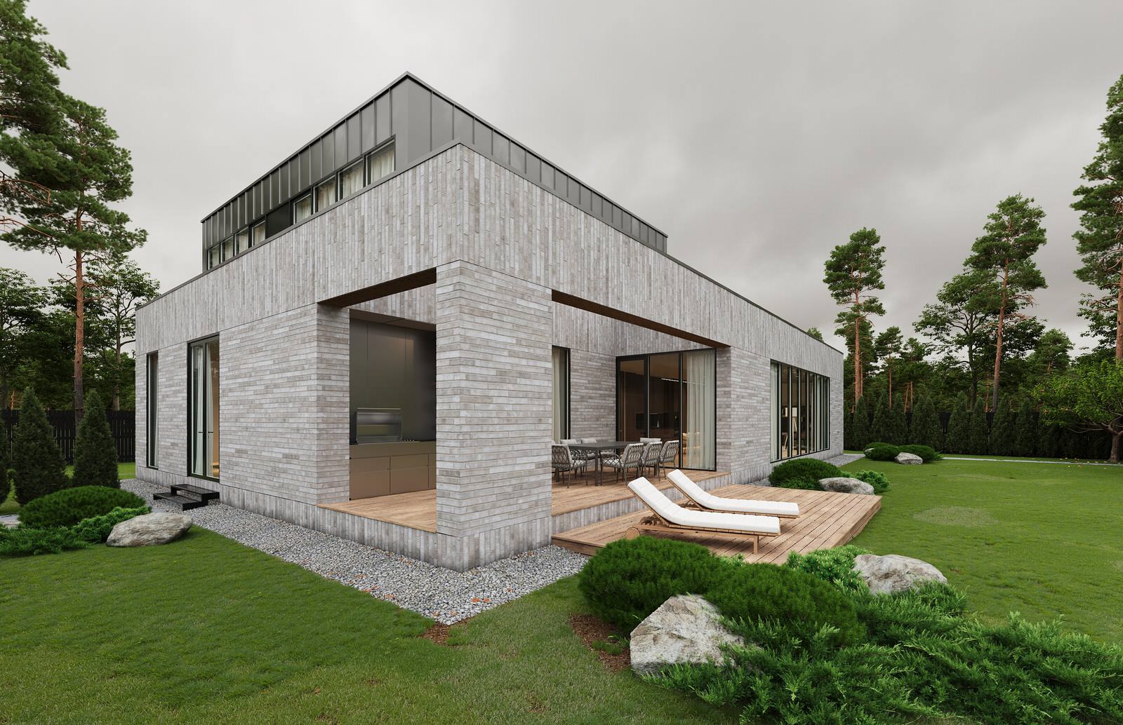 Вид на террасу и летнюю кухню