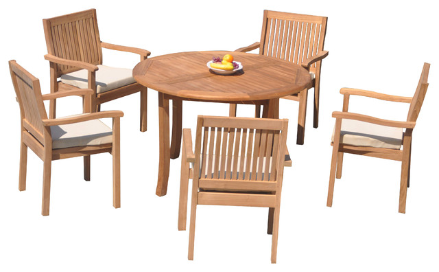 A Grade Teak Garden Outdoor Dining Furniture Patio 48" Round Butterfly Table 