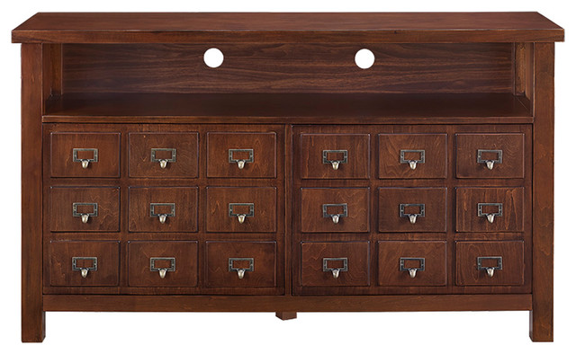 52 Apothecary Tv Console Walnut Transitional Entertainment