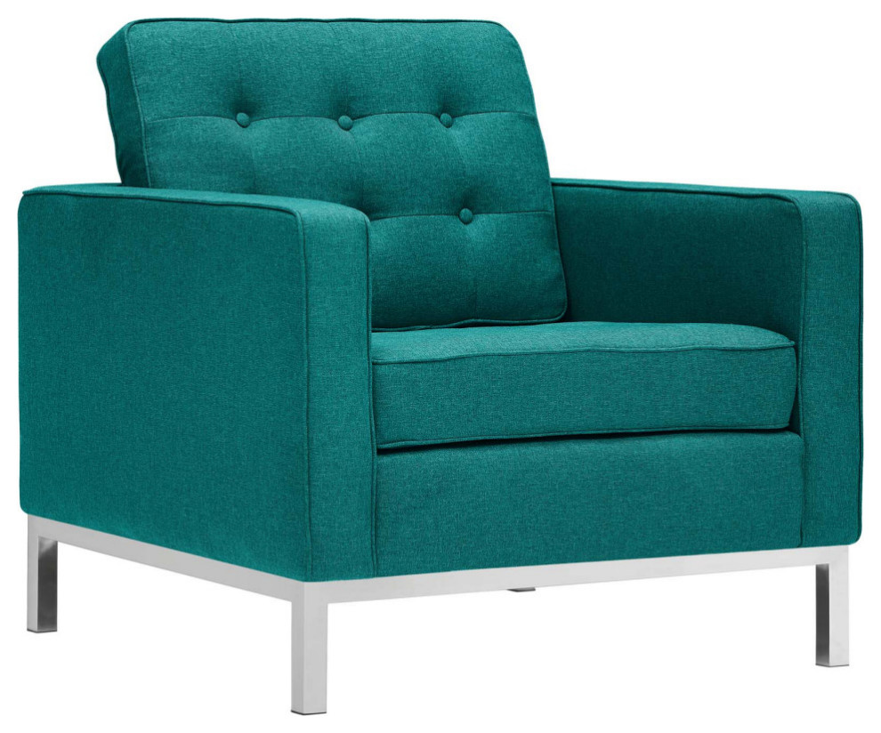 Aaliyah Teal Upholstered Fabric Armchair Contemporary Armchairs And Accent Chairs by V.S.D