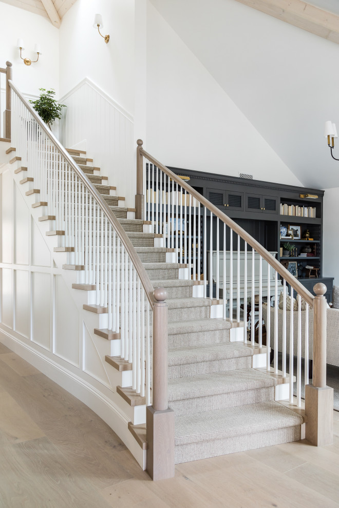 This is an example of a traditional staircase in Orange County.