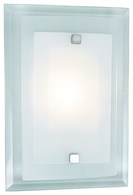 Trans Globe Lighting MDN-845 1 Light Beveled Rectangle Wall - Polished Chrome
