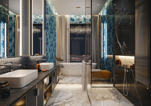 Tkhinvala Private Residence modern-bathroom