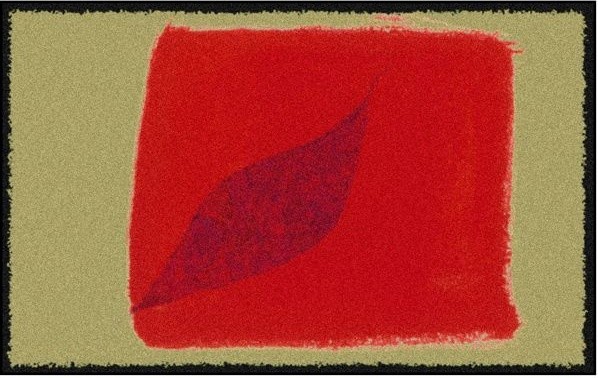 Leaf of Red Design Outdoor Rug