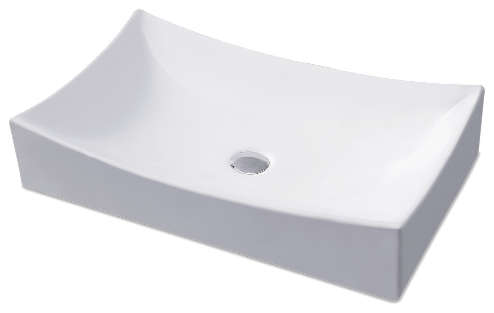 Bathroom Porcelain Ceramic Vessel Sink Art Basin, 26"x5"